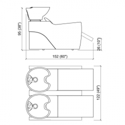 Парикмахерская мойка "FLATIRON SHIATSU 2P"