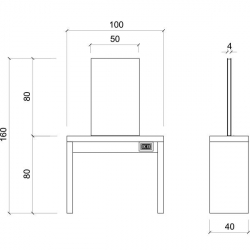 Зеркало парикмахерское "JADBAR Rectangular shape mirror 2P"