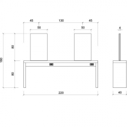 Зеркало парикмахерское "JADBAR Rectangular shape mirror 4P"
