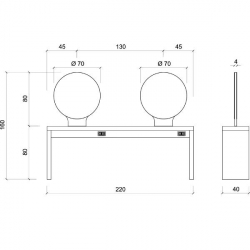Зеркало парикмахерское "JADBAR Round Mirror 4P"