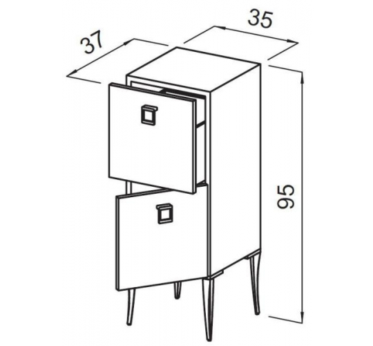 Тумба парикмахерская "CABINET SHOP GA80"