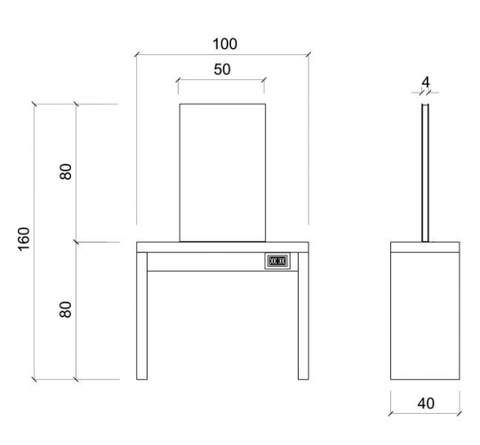 Зеркало парикмахерское "JADBAR Rectangular shape mirror 2P"