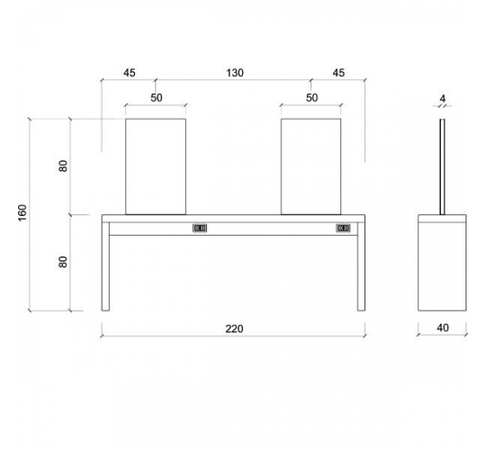 Зеркало парикмахерское "JADBAR Rectangular shape mirror 4P"