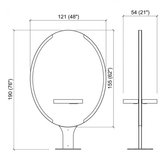 Зеркало парикмахерское "Pandora Wall LED"