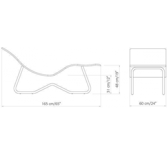 Шезлонг "RE-WAVE WITH ALUMINIUM BASE"