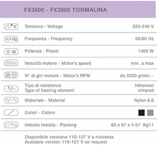 Климазон парикмахерский "FX 3800 ELECTRONIC TURBO"