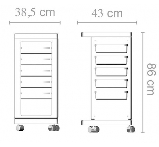 Тележка парикмахерская "OSCAR ICE - STANDARD WHEELS"