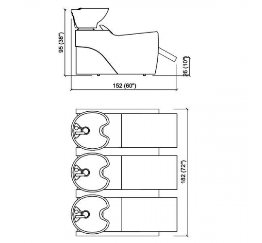 Мойка парикмахерская "FLATIRON SHIATSU 3P"