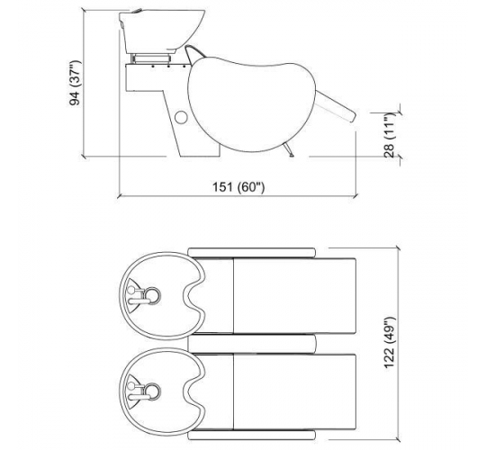 Мойка парикмахерская "MAMBOWASH 2P SHIATSU"