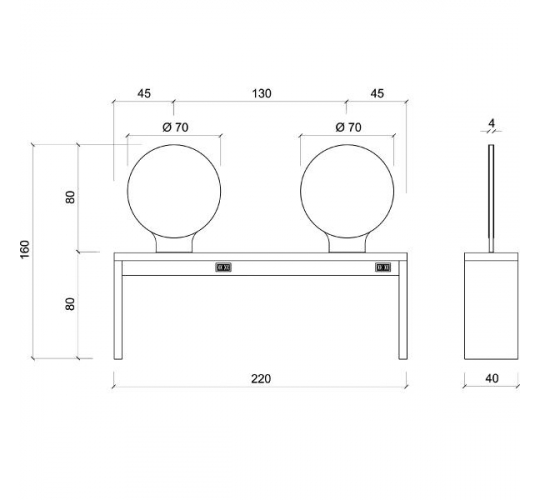 Зеркало парикмахерское "JADBAR Round Mirror 4P"